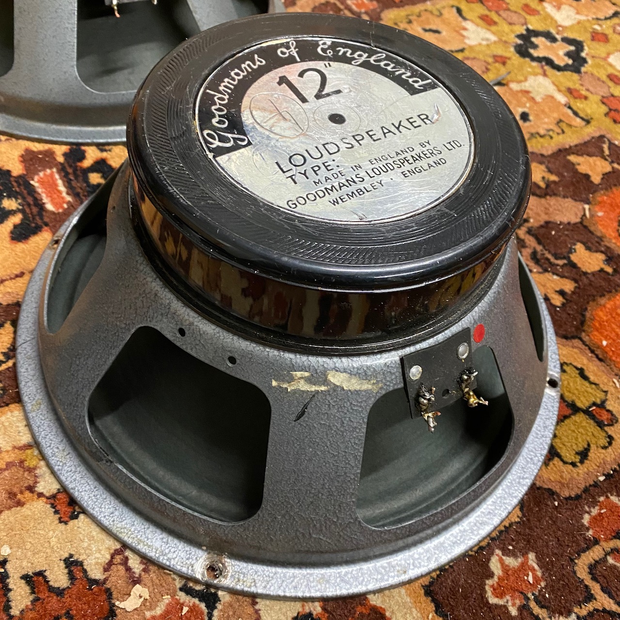 Quad 4x Vintage 1966 1967 Goodmans Black Label 12" Speakers Marshall Pinstripe Quad 4x Vintage 1966 1967 Goodmans Black Label 12" Speakers Marshall Pinstripe