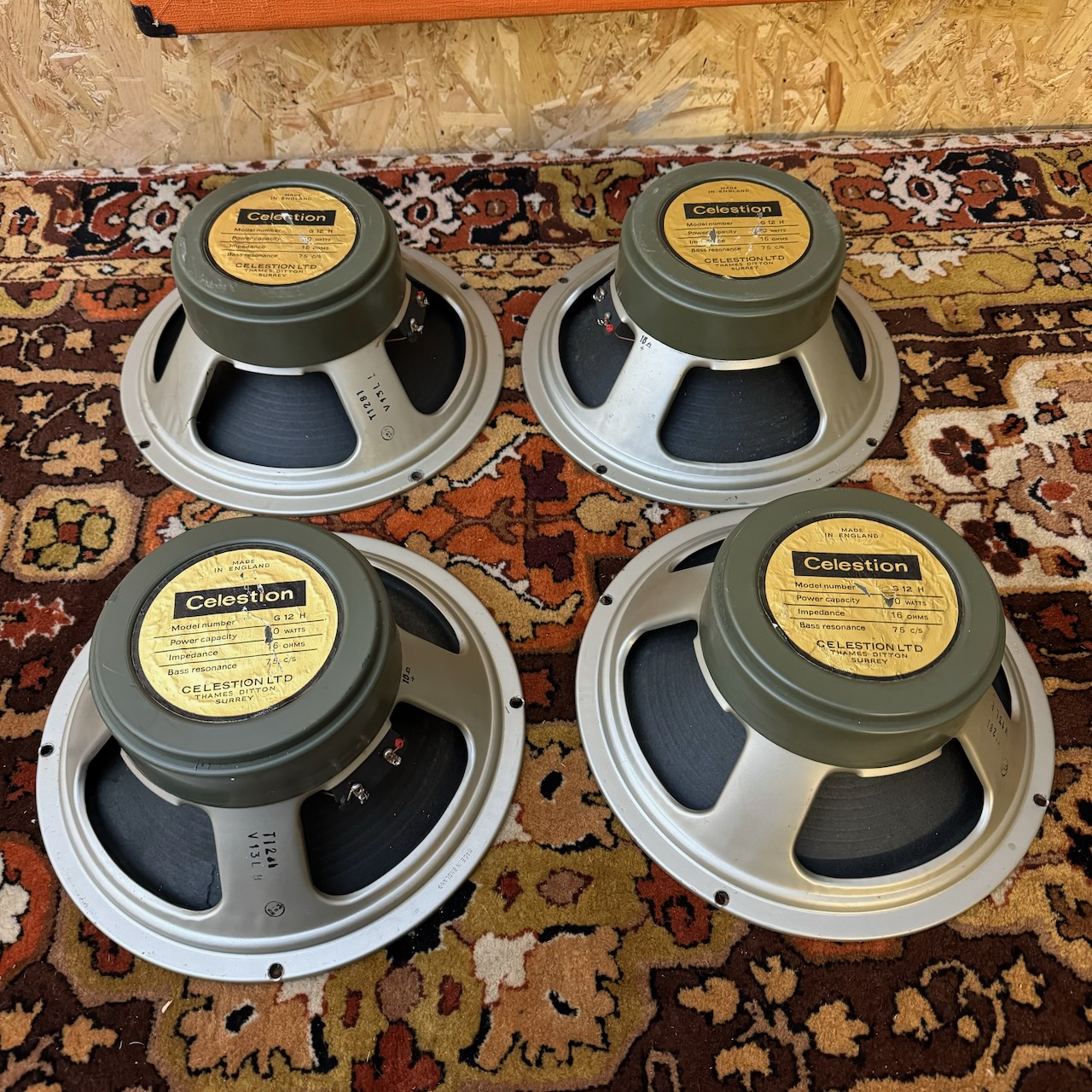 Quad 4x Vintage 1969 Celestion G12H 30w 16ohm T1281 Speakers Quad 4x Vintage 1969 Celestion G12H 30w 16ohm T1281 Speakers