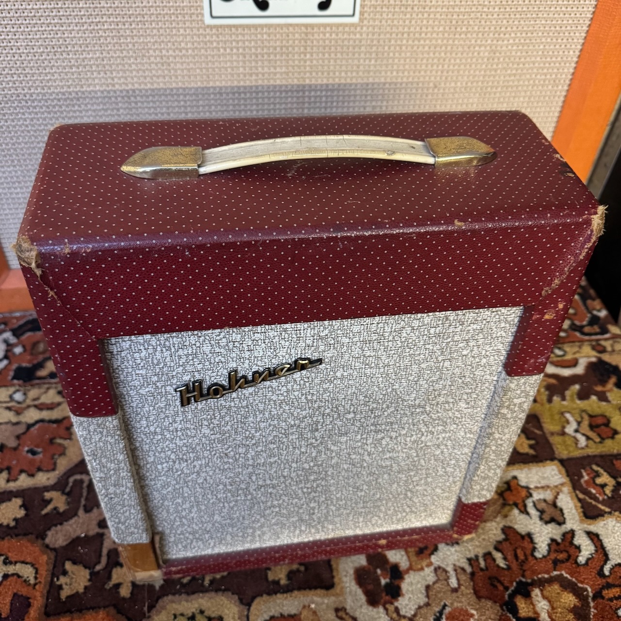 Vintage 1950s Hohner Red Cream 1x8 Elac Valve Guitar Harp Amplifier Vintage 1950s Hohner Red Cream 1x8 Elac Valve Guitar Harp Amplifier