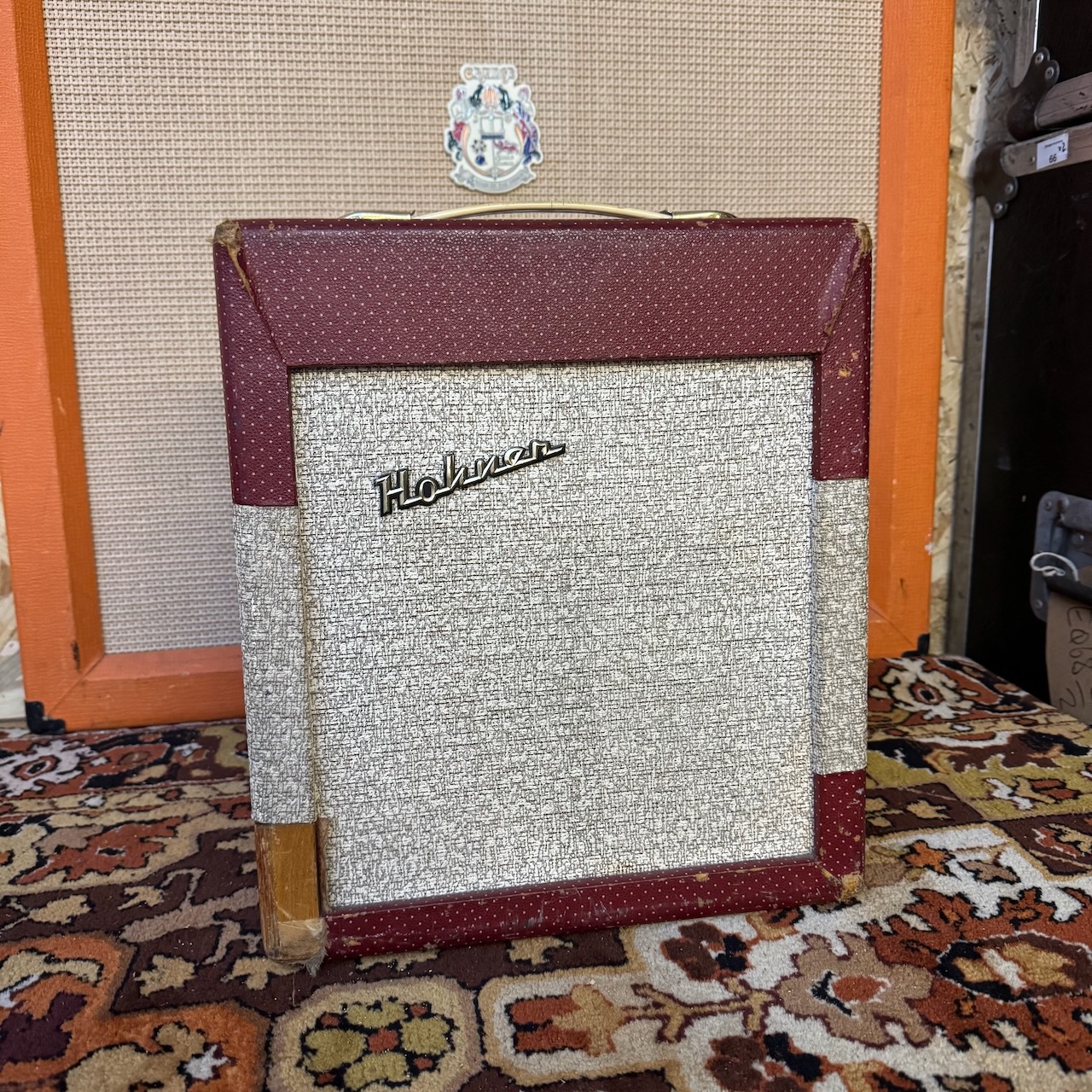 Vintage 1950s Hohner Red Cream 1x8 Elac Valve Guitar Harp Amplifier Vintage 1950s Hohner Red Cream 1x8 Elac Valve Guitar Harp Amplifier