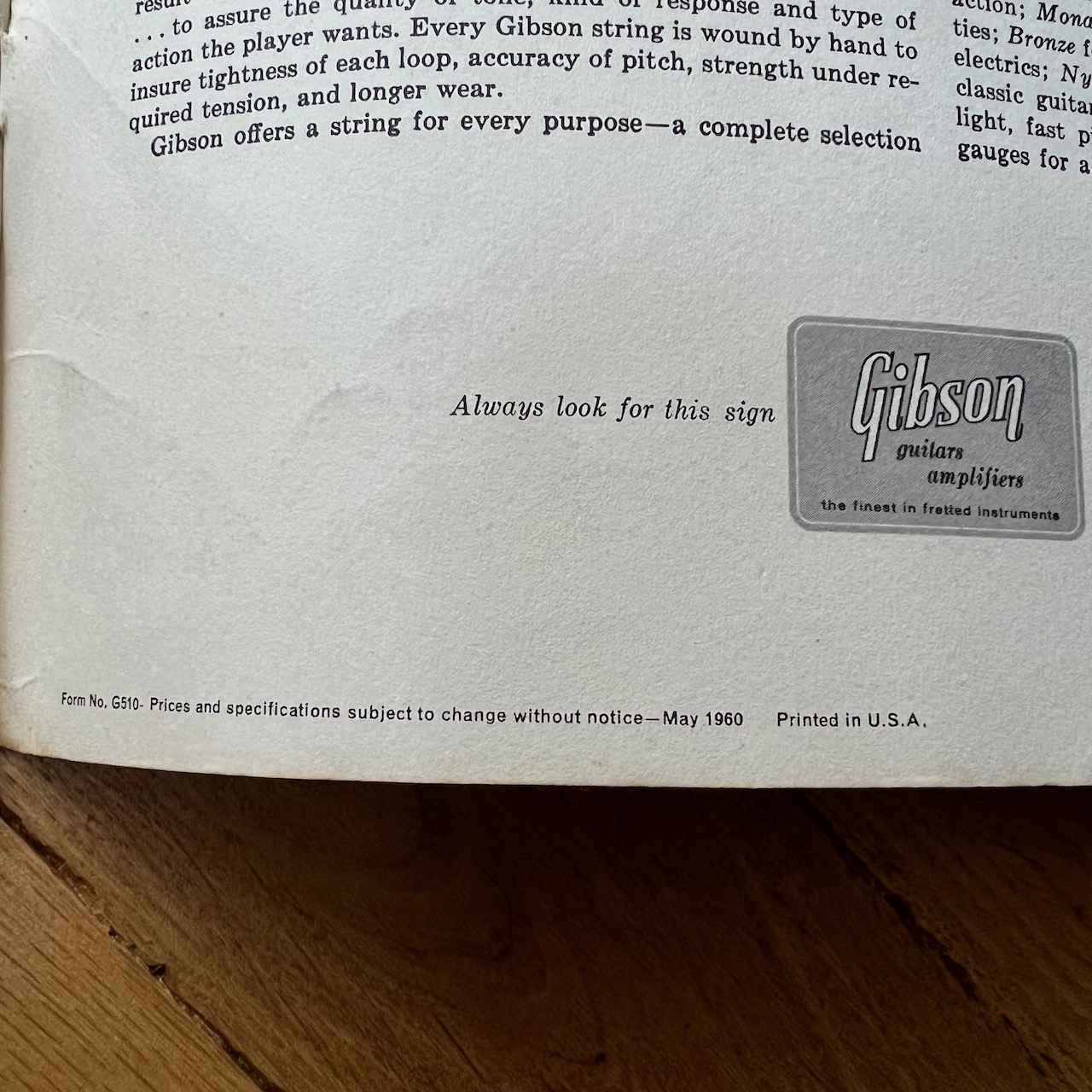 Vintage 1960 Gibson Burst Guitar Original USA Catalog Brochure Vintage 1960 Gibson Burst Guitar Original USA Catalog Brochure