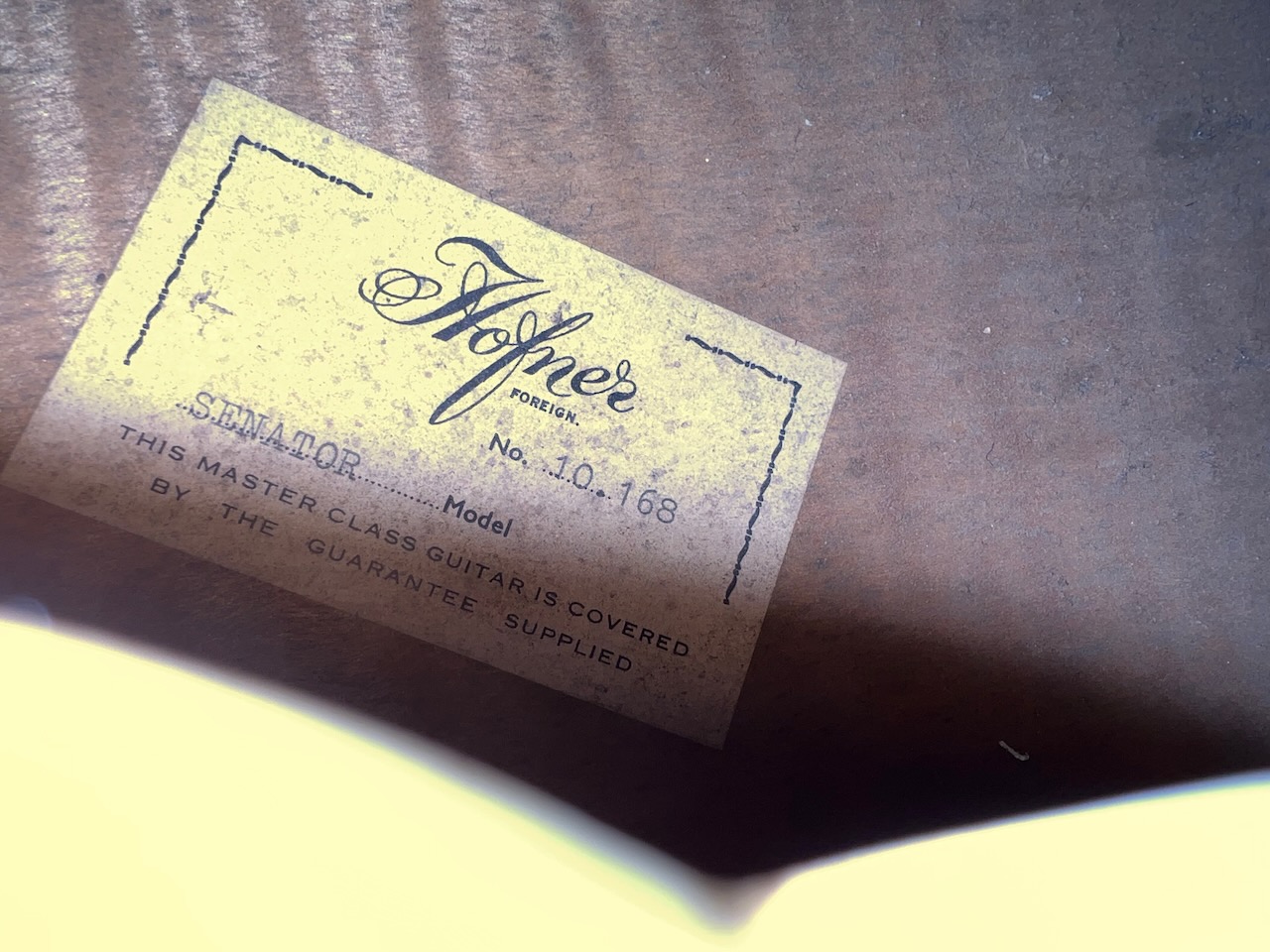 Vintage 1960 Hofner Senator Tobacco Sunburst Brunette Guitar Vintage 1960 Hofner Senator Tobacco Sunburst Brunette Guitar