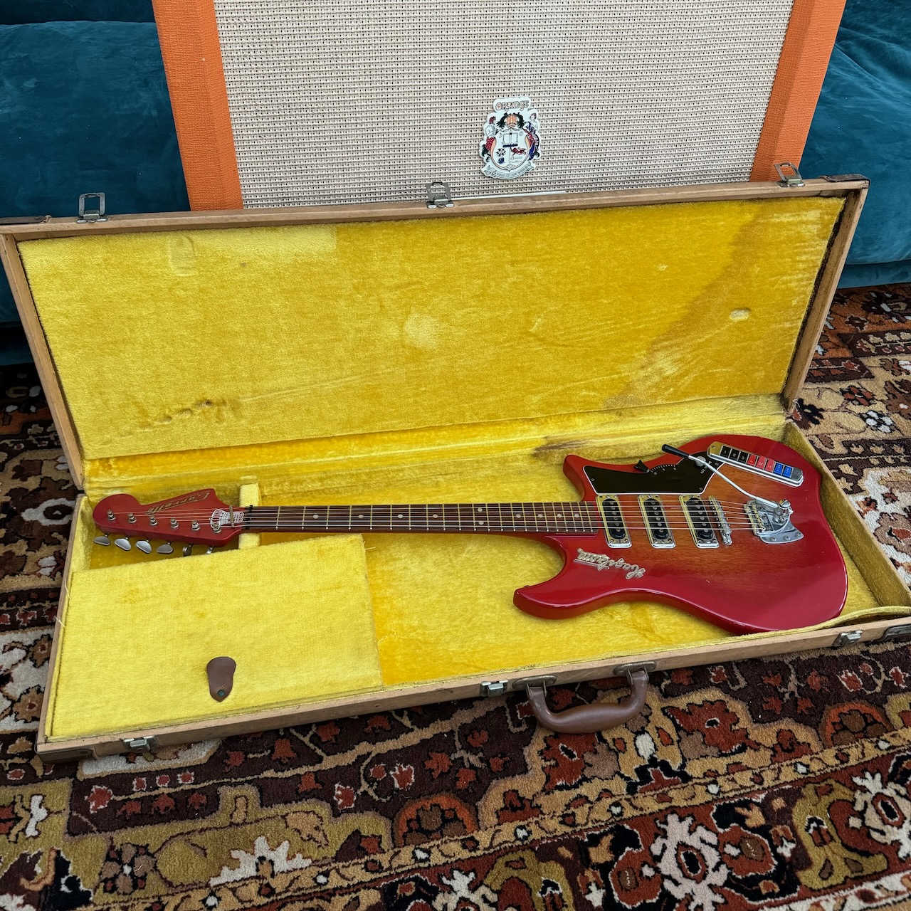 Vintage 1960s Hagstrom Corvette Swedish Sunburst Guitar OHSC Vintage 1960s Hagstrom Corvette Swedish Sunburst Guitar OHSC