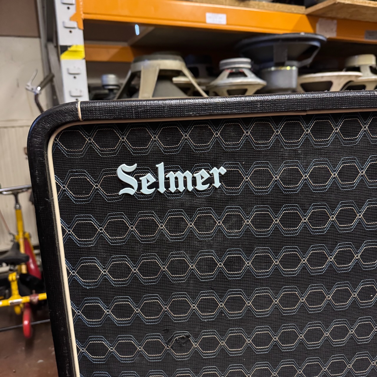 Vintage 1960s Selmer 100 Goliath 1x18 Guitar Bass Speaker Cabinet Vintage 1960s Selmer 100 Goliath 1x18 Guitar Bass Speaker Cabinet