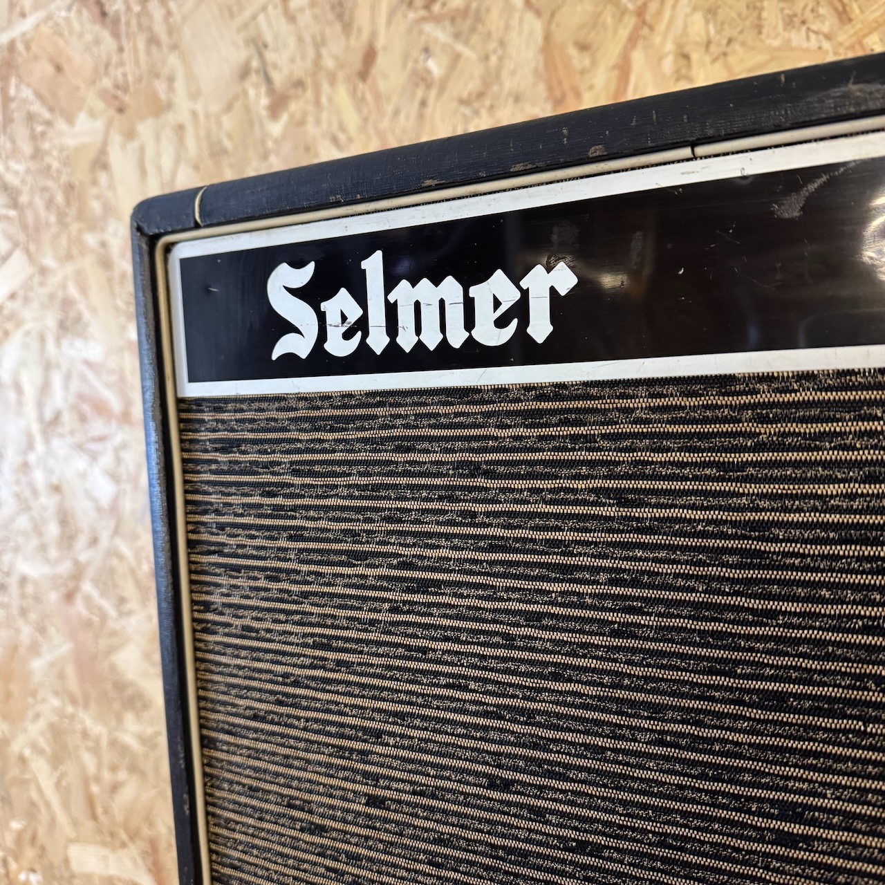 Vintage 1960s Selmer David Black Silver 1×15 Speaker Cabinet Vintage 1960s Selmer David Black Silver 1×15 Speaker Cabinet