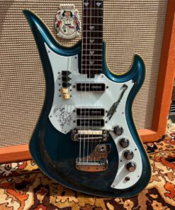 Vintage 1960s Teisco Spectrum 3 Metallic Blue Japan Guitar