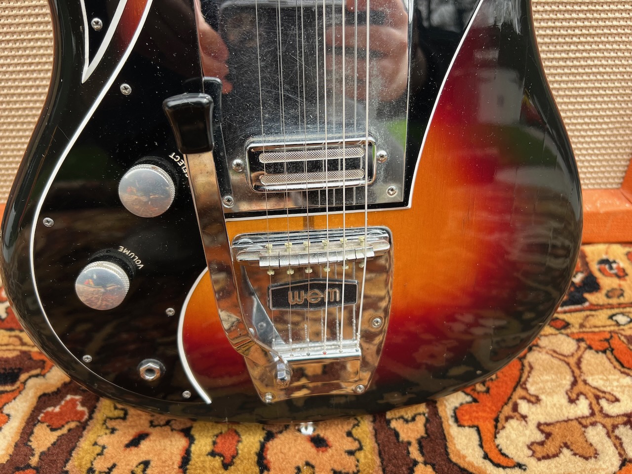 Vintage 1960s Watkins WEM Sapphire Left Handed Sunburst Guitar Vintage 1960s Watkins WEM Sapphire Left Handed Sunburst Guitar