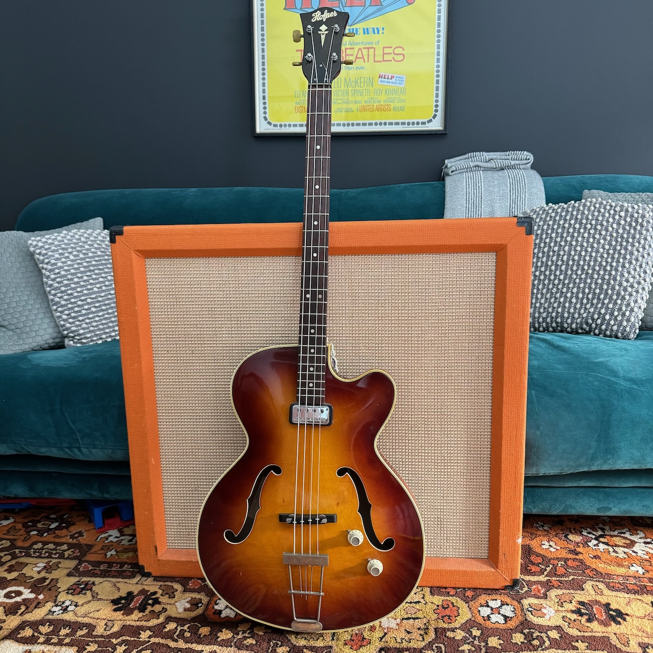 Vintage 1964 Hofner Senator Bass Sunburst Guitar 1960s Vintage 1964 Hofner Senator Bass Sunburst Guitar 1960s