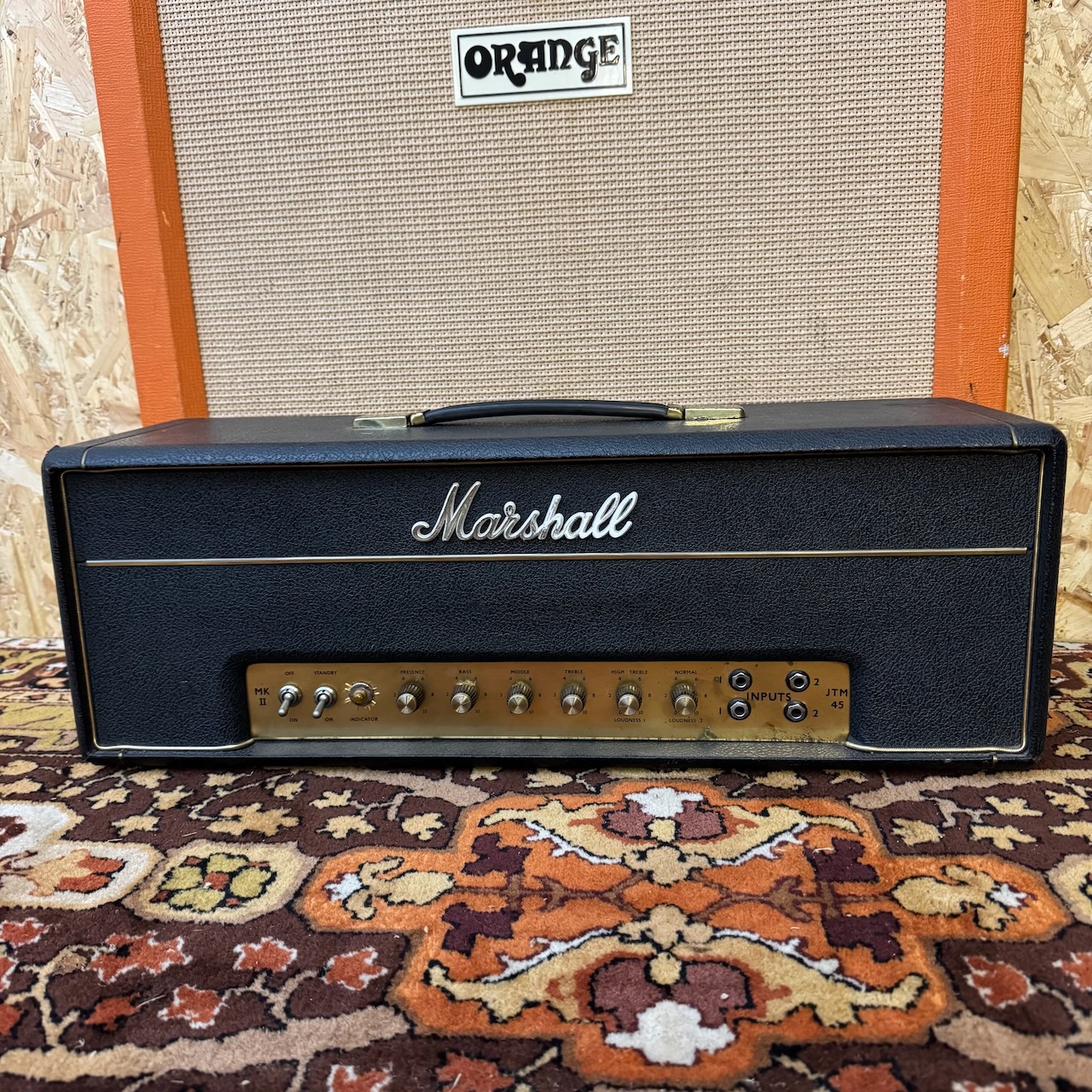 Vintage 1965 Marshall JTM45 MKII Plexi Block Logo Amplifier Head Vintage 1965 Marshall JTM45 MKII Plexi Block Logo Amplifier Head