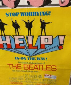 Vintage 1965 The Beatles HELP Original United Artists Film Poster