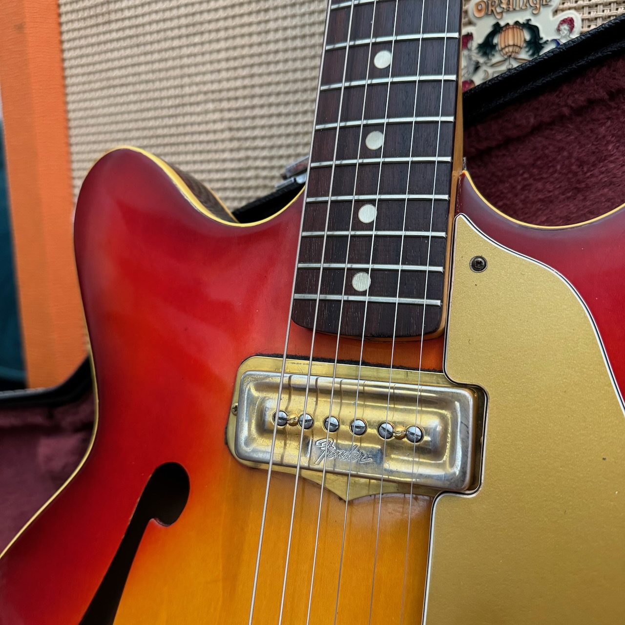 Vintage 1966 Fender USA Coronado I Gold Bigsby Sunburst Guitar Vintage 1966 Fender USA Coronado I Gold Bigsby Sunburst Guitar
