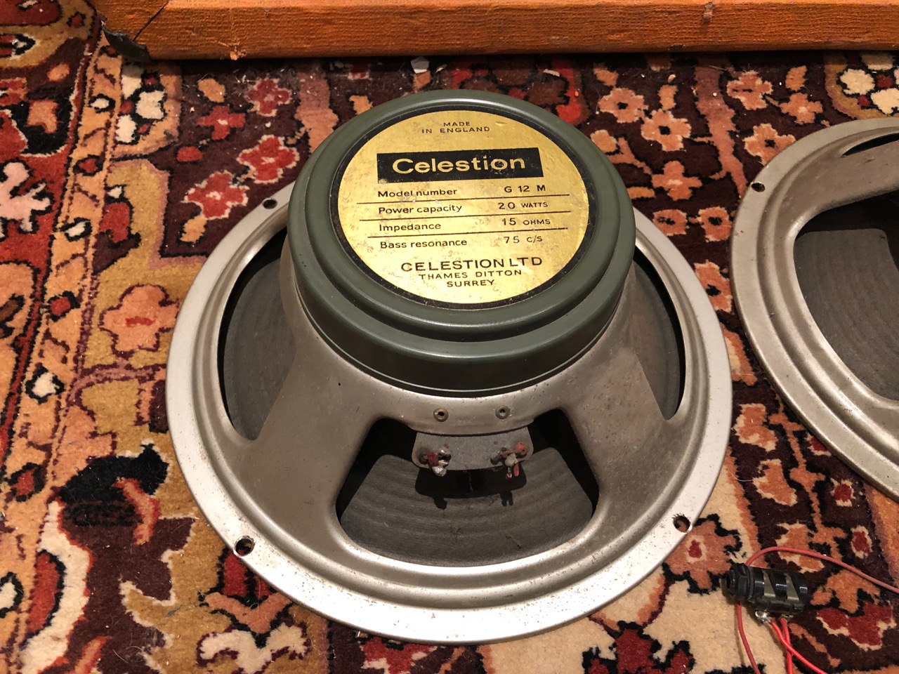 Vintage 1967 Celestion Pair T1221 G12M Greenback 20w Speakers Vintage 1967 Celestion Pair T1221 G12M Greenback 20w Speakers