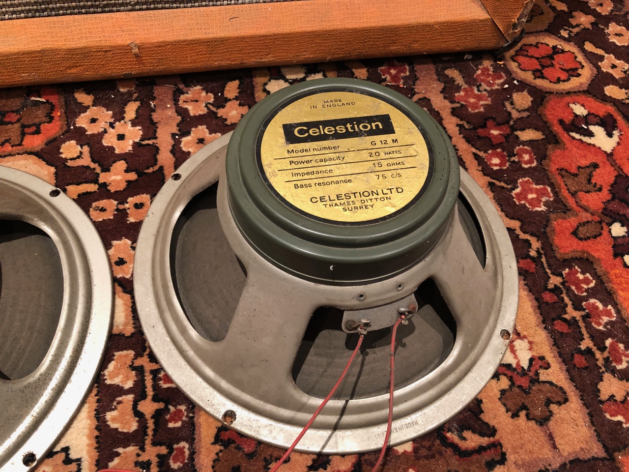 Vintage 1967 Celestion Pair T1221 G12M Greenback 20w Speakers Vintage 1967 Celestion Pair T1221 G12M Greenback 20w Speakers