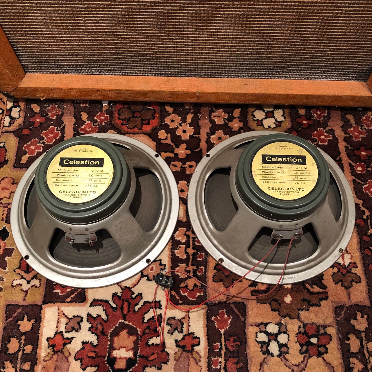 Vintage 1967 Celestion Pair T1221 G12M Greenback 20w Speakers Vintage 1967 Celestion Pair T1221 G12M Greenback 20w Speakers