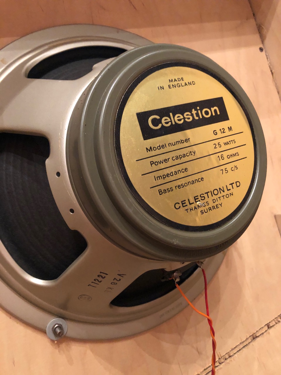 Vintage 1969 Celestion Matched Pair T1221 G12M Greenback 25w Speakers Vintage 1969 Celestion Matched Pair T1221 G12M Greenback 25w Speakers