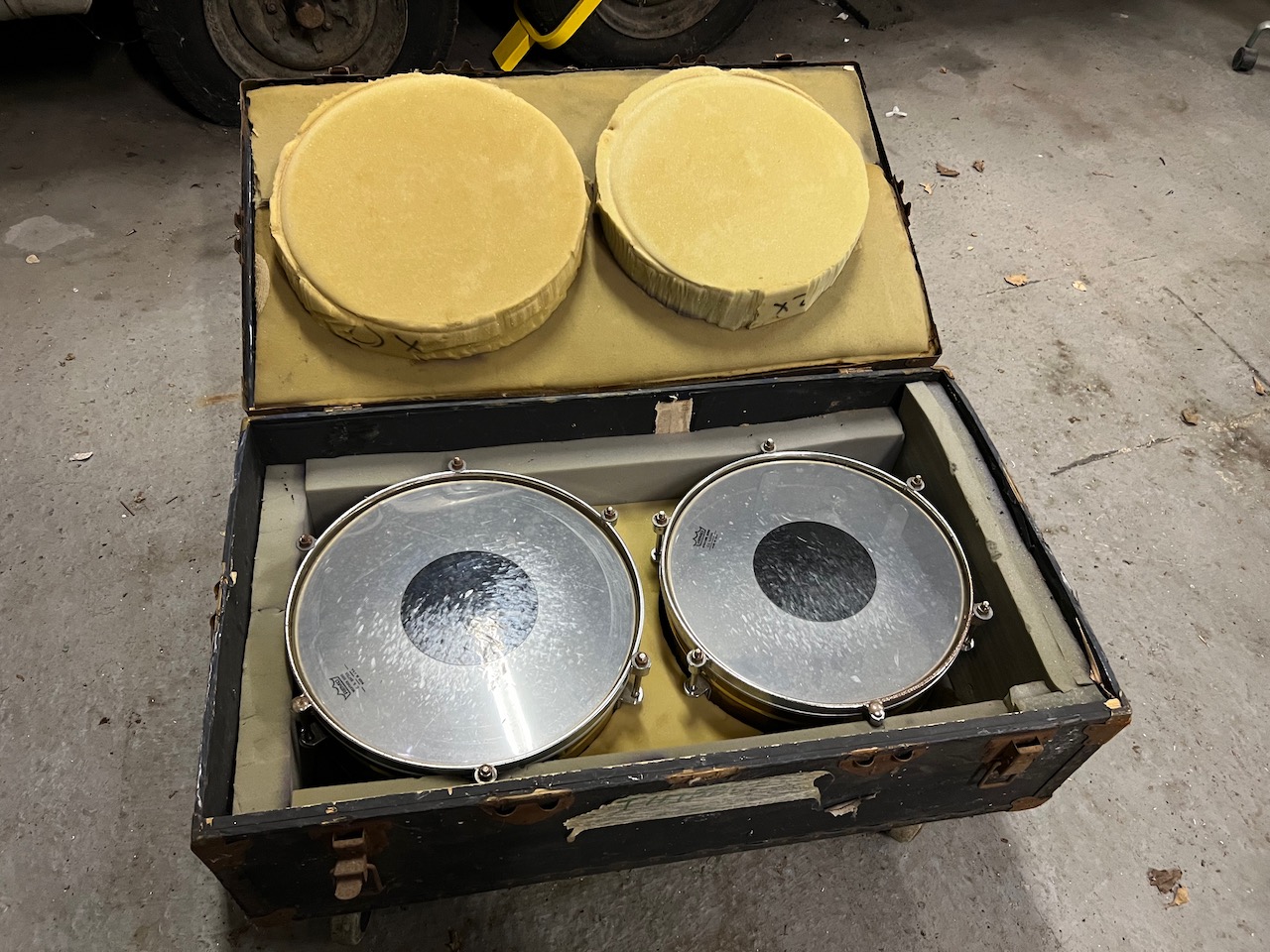 Vintage 1970s LP Tito Puente Solid Brass USA Timbales Vintage 1970s LP Tito Puente Solid Brass USA Timbales