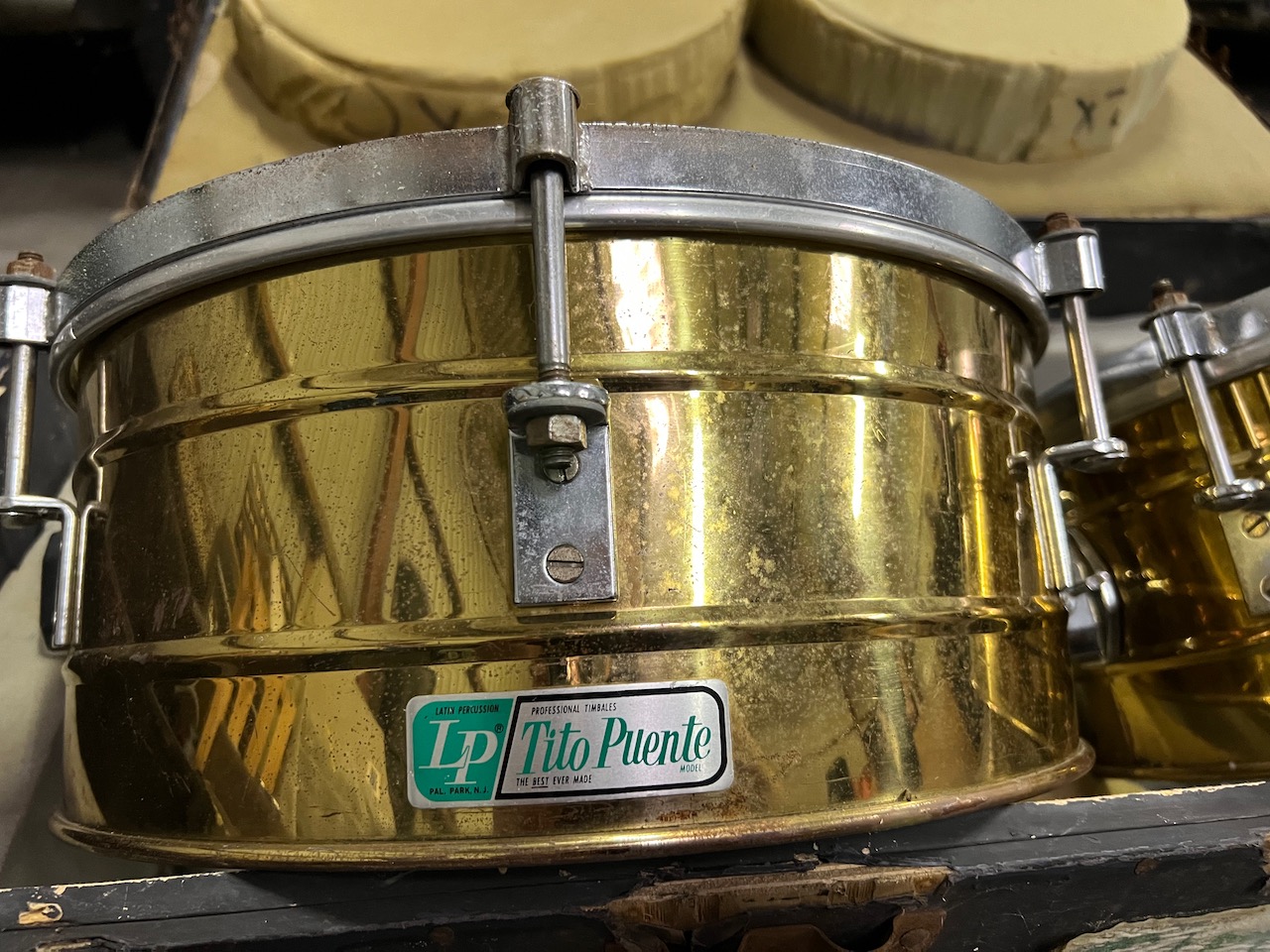 Vintage 1970s LP Tito Puente Solid Brass USA Timbales Vintage 1970s LP Tito Puente Solid Brass USA Timbales