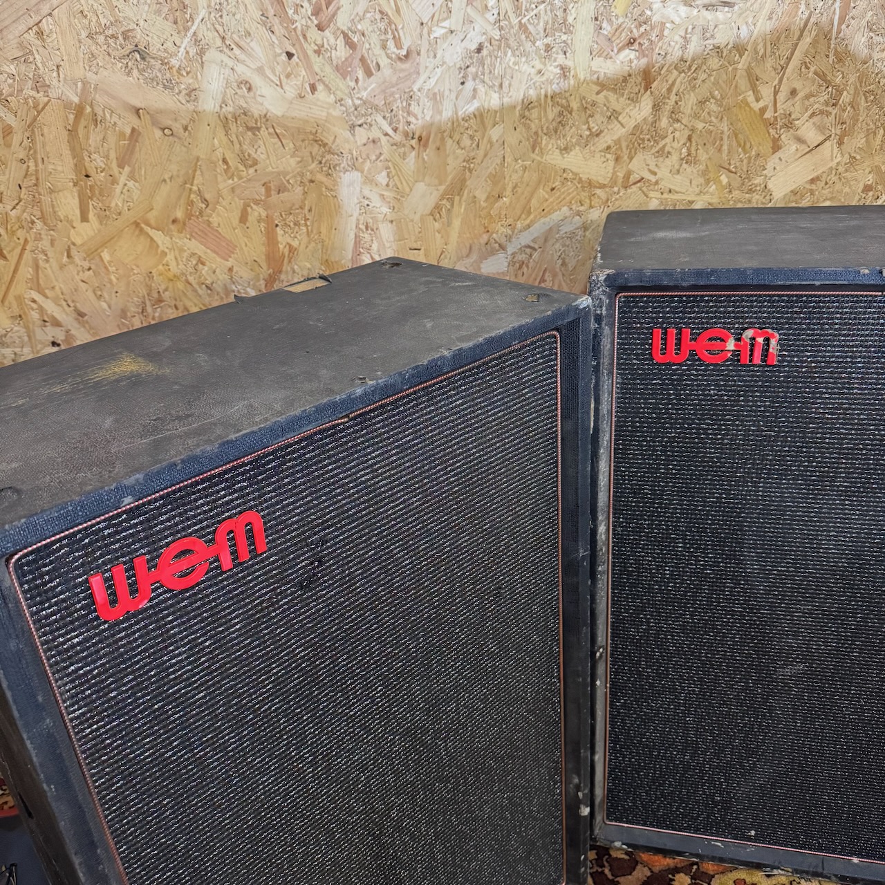 Vintage 1970s WEM Super Dual 12 2x12 Amplifier Cabinets Ex Allan Gordon Vintage 1970s WEM Super Dual 12 2x12 Amplifier Cabinets Ex Allan Gordon