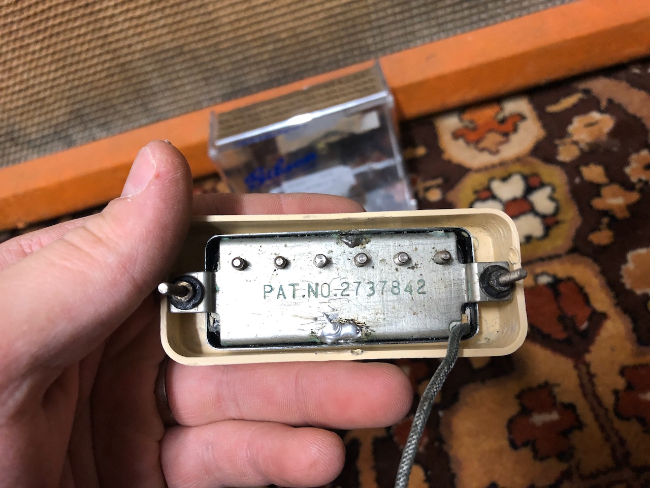 Vintage 1973 Gibson Mini Humbucker Pickups Cream Matched Pair Vintage 1973 Gibson Mini Humbucker Pickups Cream Matched Pair