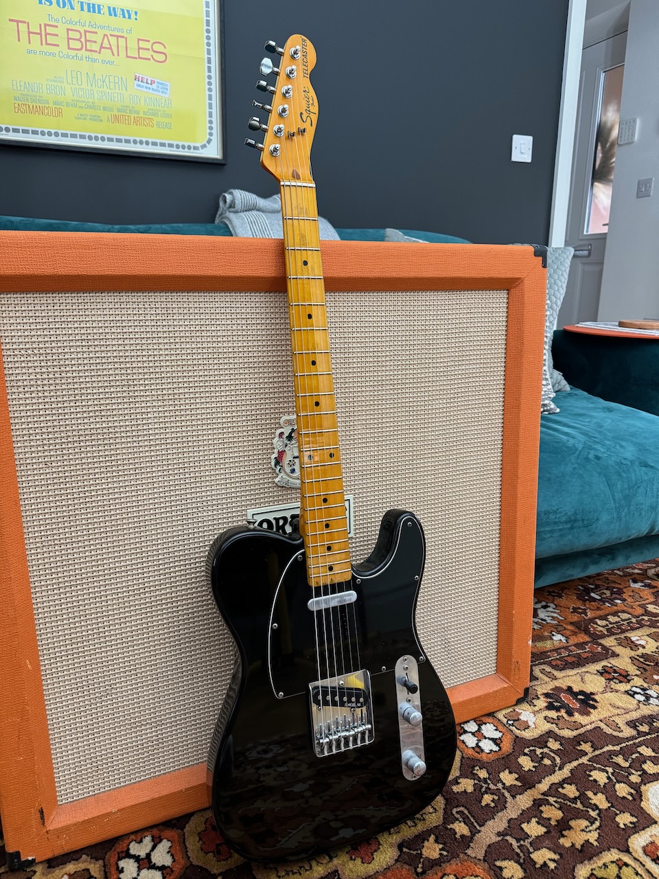 Vintage 1983 1984 Fender Squier Telecaster MIJ SQ Black Guitar Vintage 1983 1984 Fender Squier Telecaster MIJ SQ Black Guitar