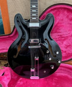 Vintage 1999 Epiphone Riviera Ebony Black Peerless Guitar